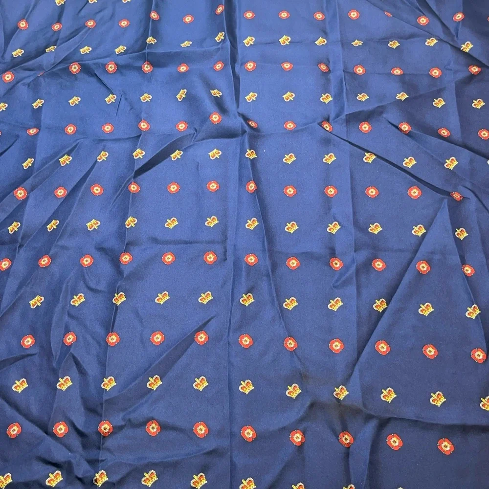 H.M. Yacht Britannia navy blue silk scarf Old Money